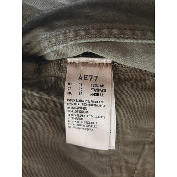 American Eagle 77 Stovepipe Mens Size 12 Gray Straight Cut Low Rise Denim Jeans - Picture 4 of 11